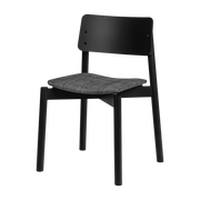 Sedia imbottita in faggio nero vulcanico 80, 2 cm Wem - noo. ma