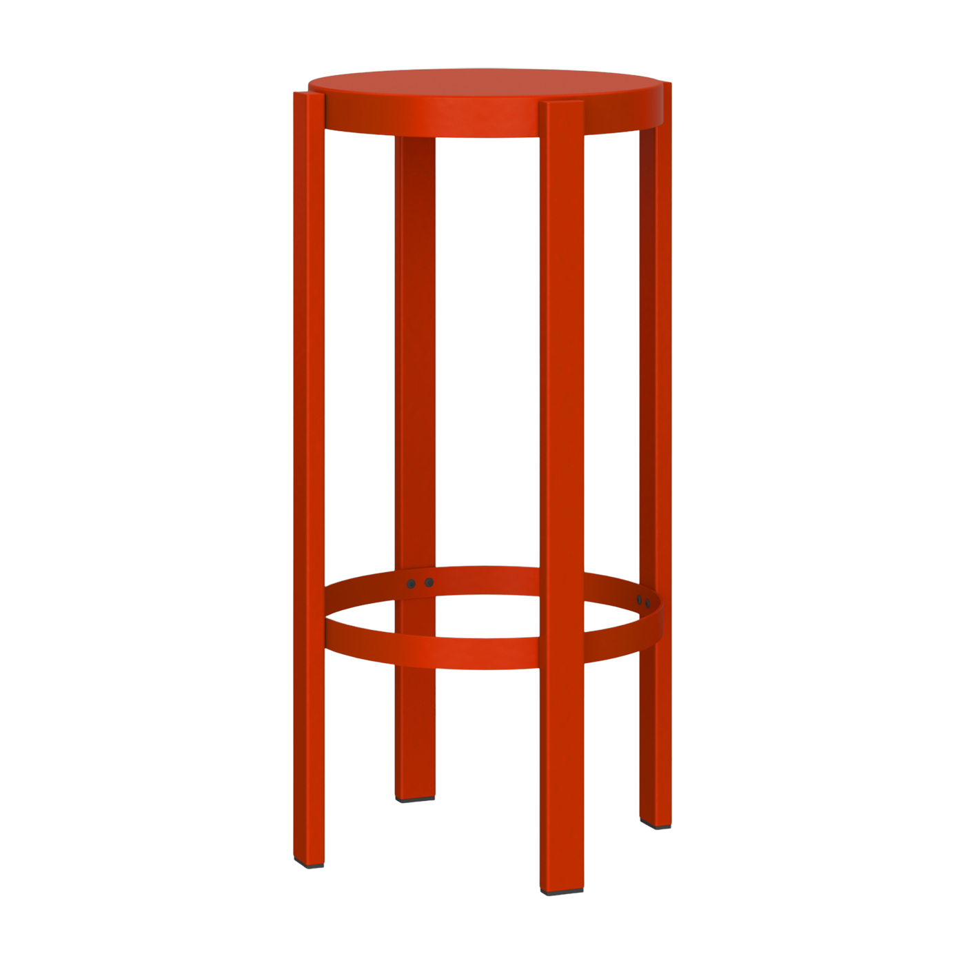 Taburete de bar de acero rojo tomate 75cm Doon - noo. ma