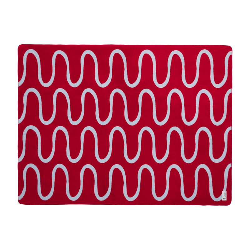 Plaid en coton jus de cerise 150x200cm Swirl Throw - noo.ma
