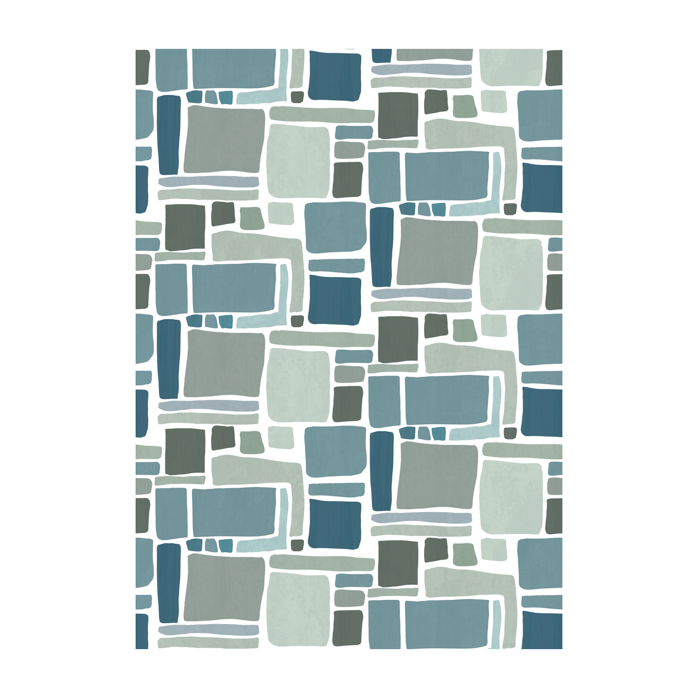 4 strips of blue non-woven wallpaper 192x270cm Dédales - Edito