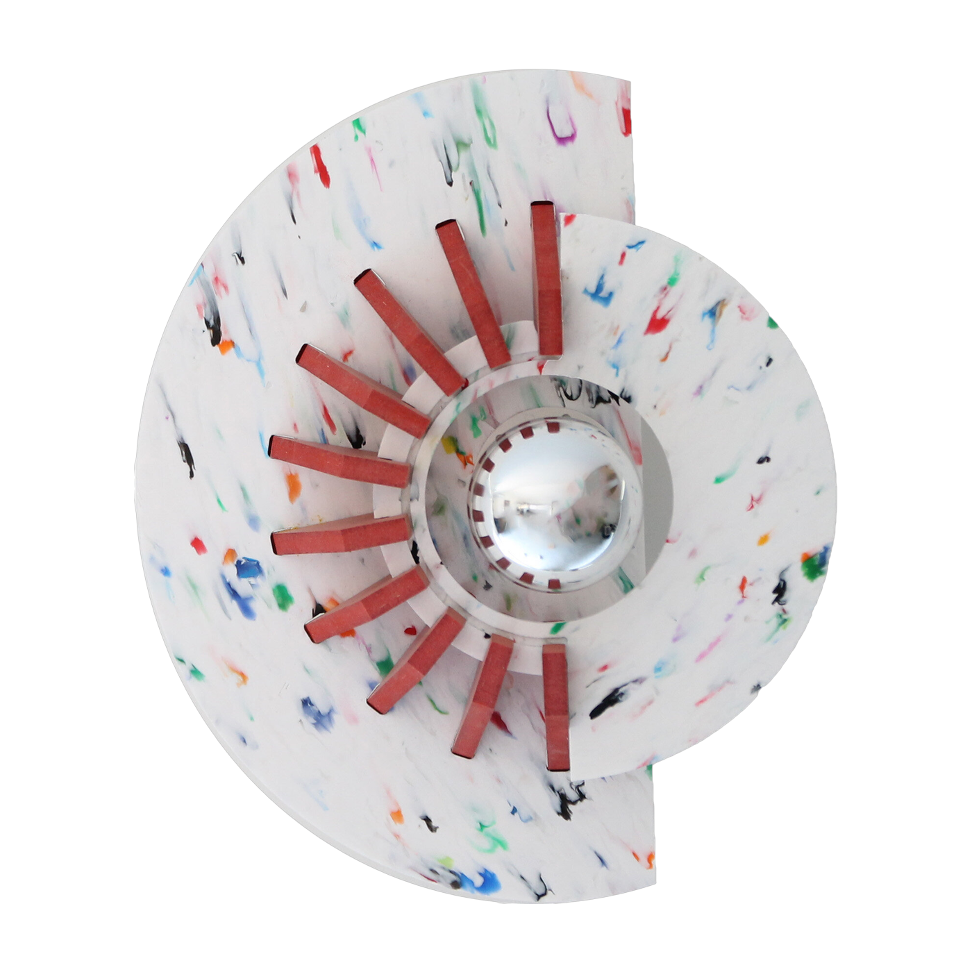 Lampada da parete Moonshadow in plastica riciclata rossa, 24 cm RIF