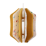 Alpha Lámpara colgante cuadrada de plástico reciclado blanco y madera de color amarillo 23x29cm Zulu - RIF