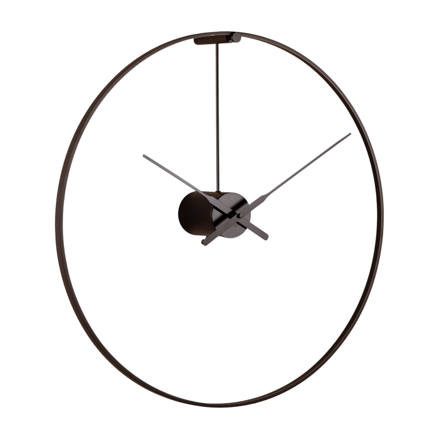 Ombra Orologio da parete con lampada in alluminio nero 80cm - Nomon