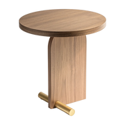 Table d'appoint en noyer et détail doré 50cm Nova 1 - Nomon