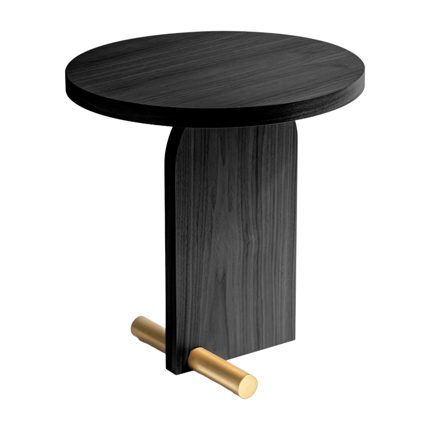 Nova 1 tavolino in frassino nero con dettagli oro, 50 cm Nomon