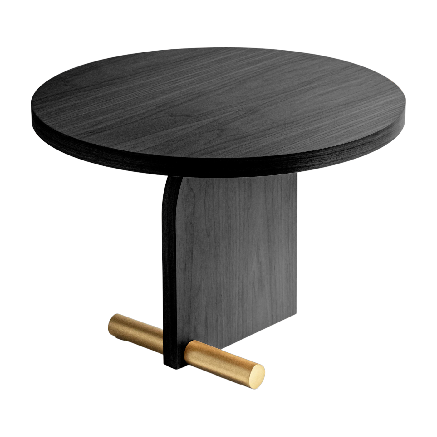 Nova 2 side table in black ash and gold detail 42cm - Nomon