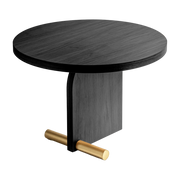 Table d'appoint en frêne noir et détail doré 42cm Nova 2 - Nomon