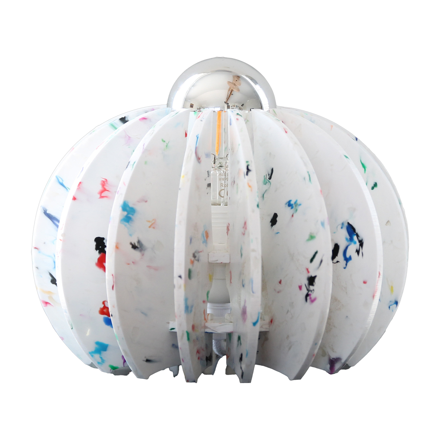 Lampada da tavolo bianca in plastica riciclata 20x14cm Wrecking Ball - RIF