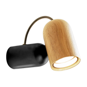 Lampada da parete in rovere e dettaglio nero 10x12cm Onfa - Nomon