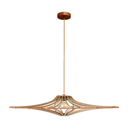 Suspension en bois brut et élastique cuivré 90cm Singing Brut - RIF