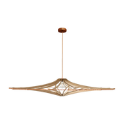 Suspension en bois brut et élastique cuivré 160cm Singing Brut - RIF