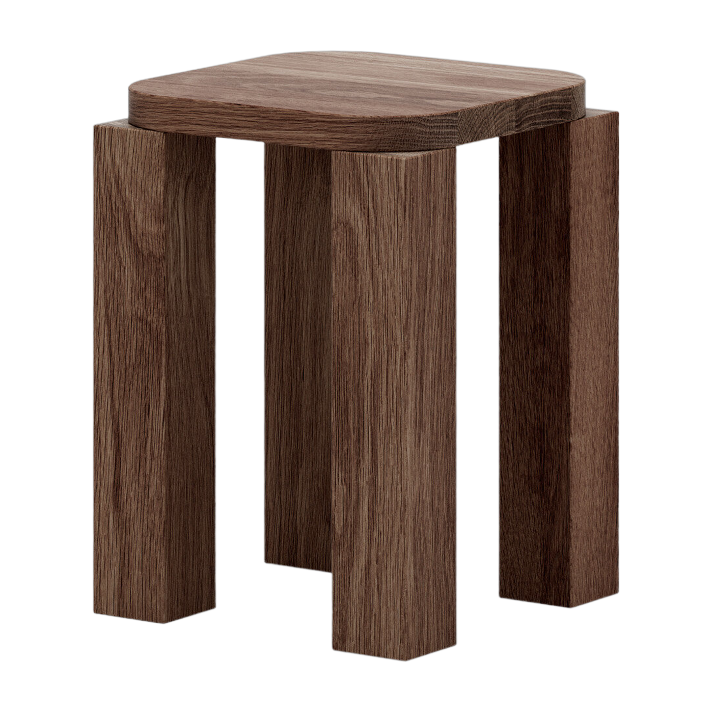 Smoked oak stool 32x44cm Atlas - New Works