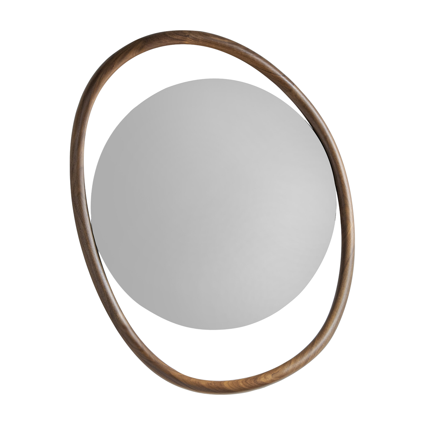 Miroir mural rond en noyer 857cm - Unut