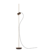 Lampada da terra in legno di noce e dettaglio oro 136cm Onfa - Nomon
