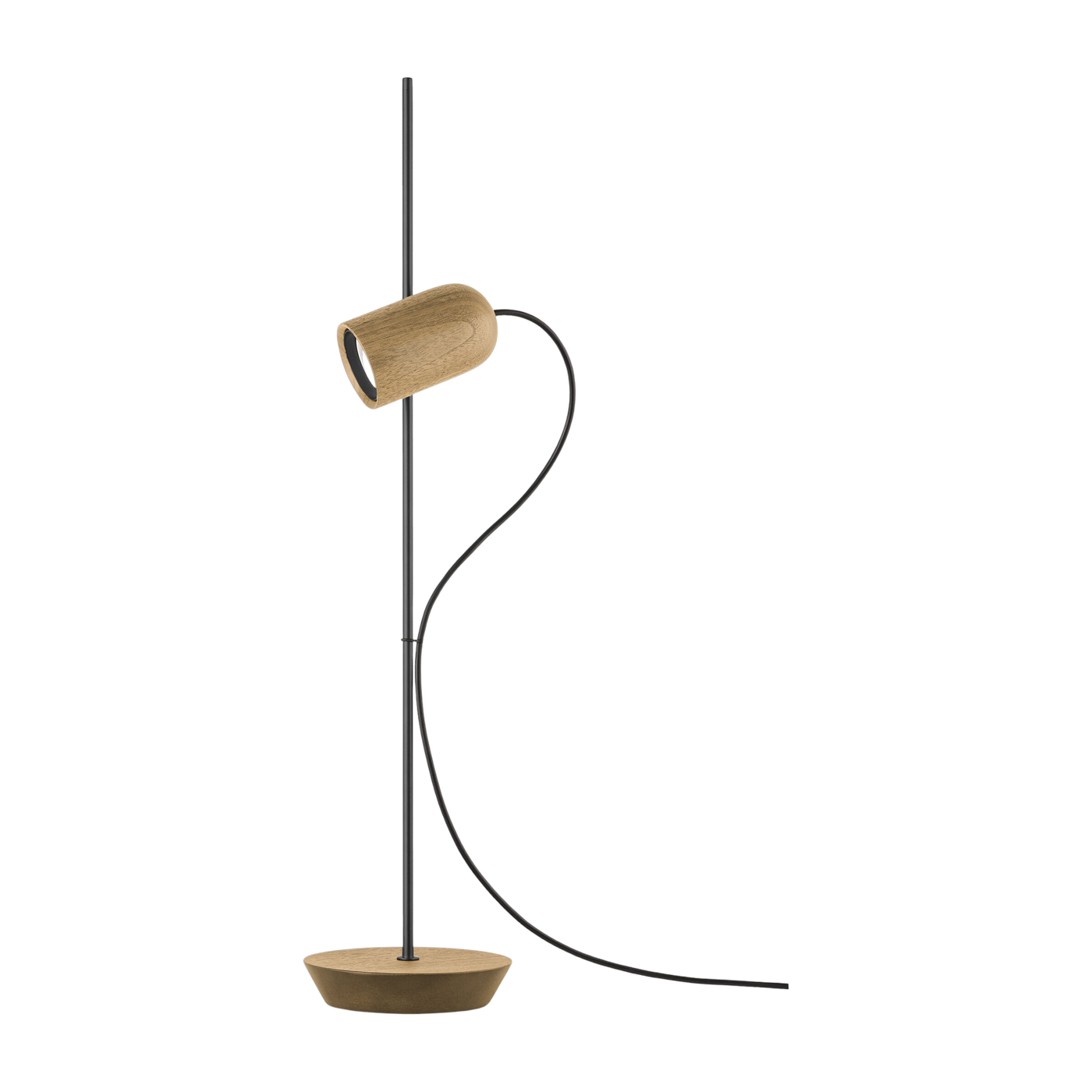 Lampada da tavolo in rovere e dettaglio nero da 60 cm Onfa - Nomon