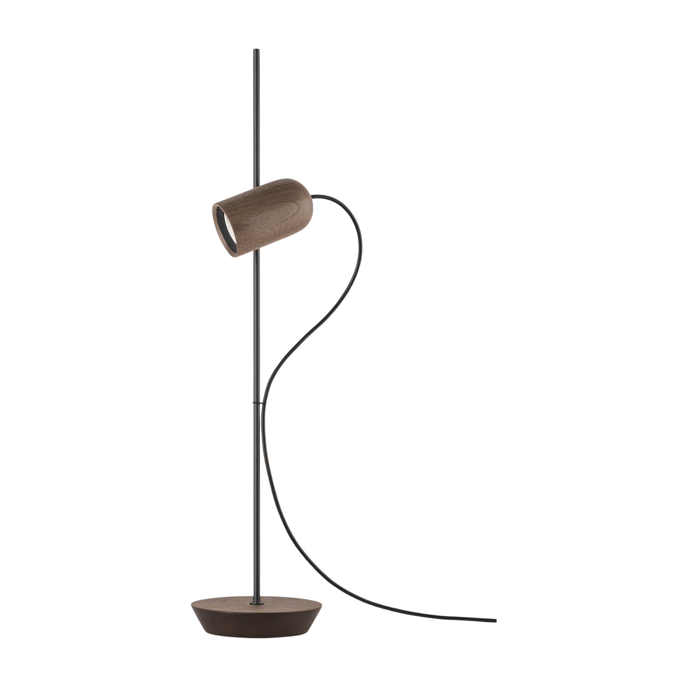 Lampada da tavolo in noce e dettaglio nero da 60 cm Onfa - Nomon