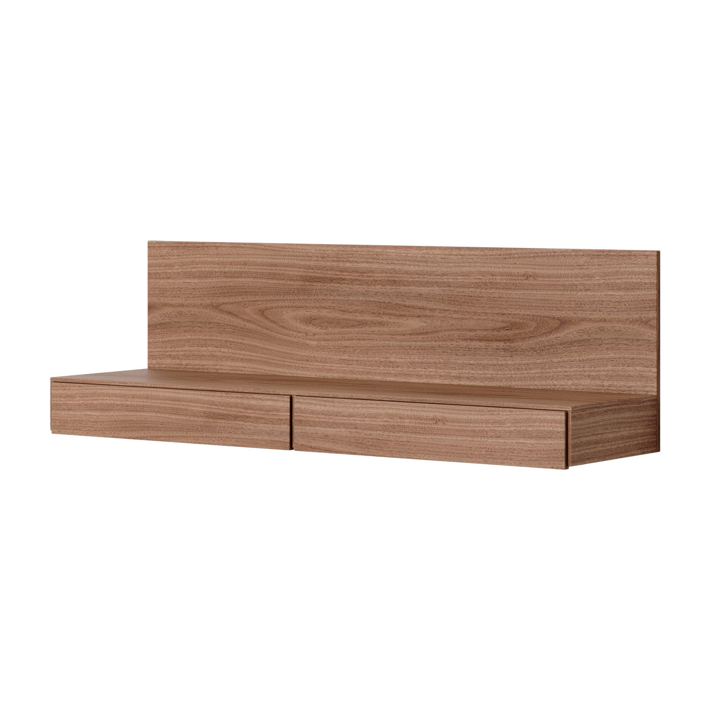 Bureau rechteckige Wand mit Schubladen in Nussbaum 130cm Tana - - New Works