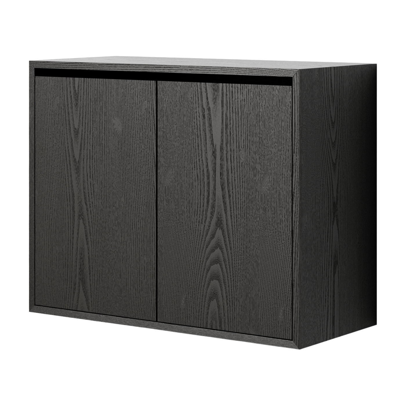 Commode haute avec portes en frêne noir 62,4cm - New Works