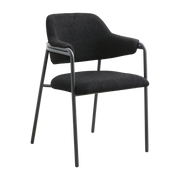Sedia con braccioli in acciaio e tessuto nero 56x84cm Albert - Nordal