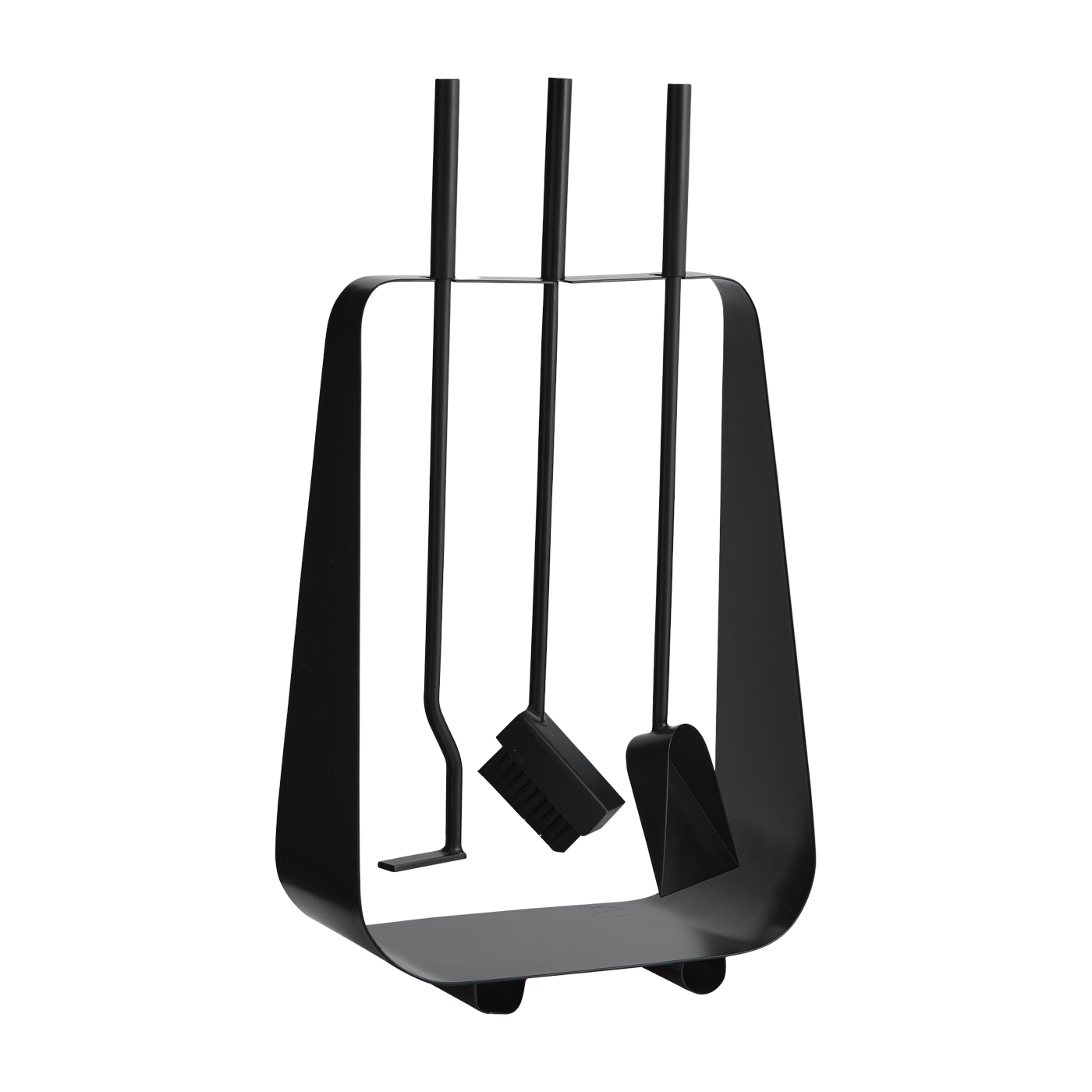 Ensemble set di attrezzi per caminetto in metallo nero 37, 5x20x68cm Payee - Nordal