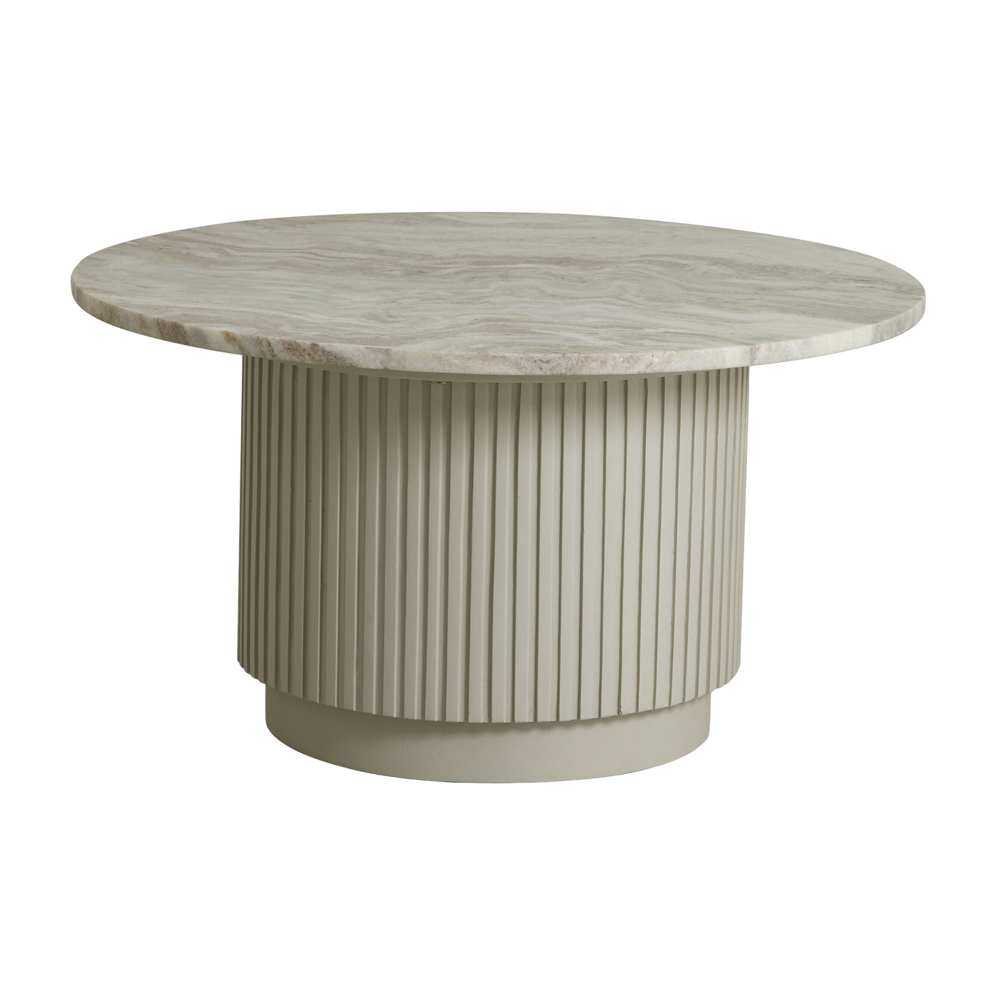ronde marbre Erie Tavolino in legno di mango e bianco 75x41cm - Nordal