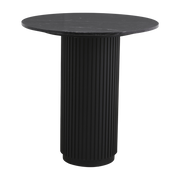 High dining table ronde in mango wood and marbre black 70x75cm Erie - Nordal
