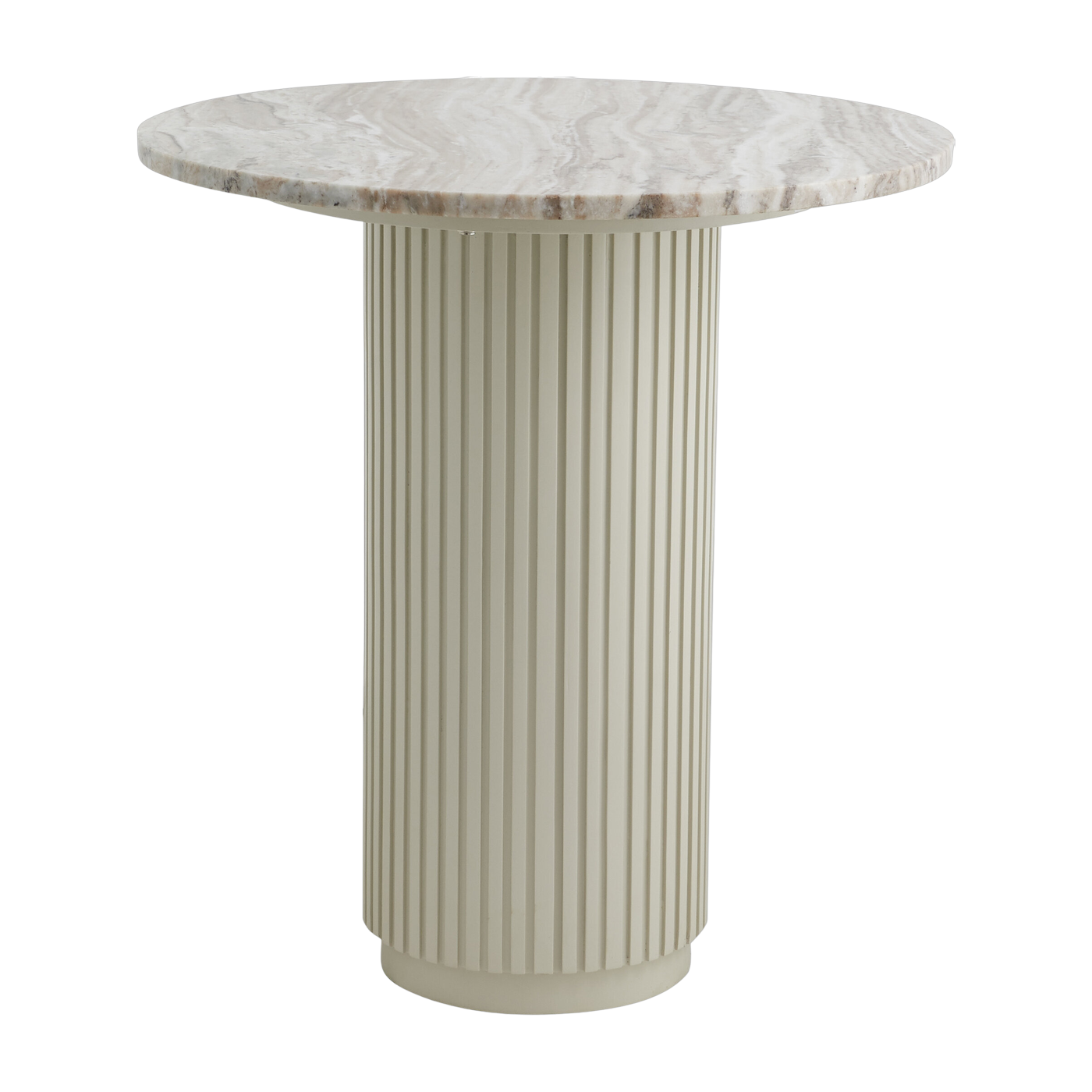 ronde marbre Erie Mesa alta de comedor en madera de mango y blanco 70x75cm - Nordal