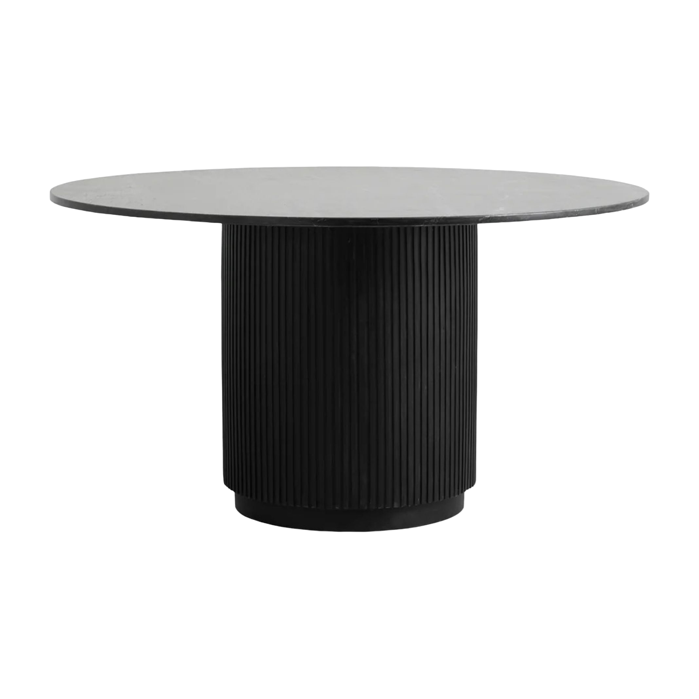 Table à manger ronde en bois de manguier et marbre noir 140x76cm Erie - Nordal