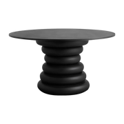 Table à manger ronde en bois noir 140x77cm Yalu - Nordal