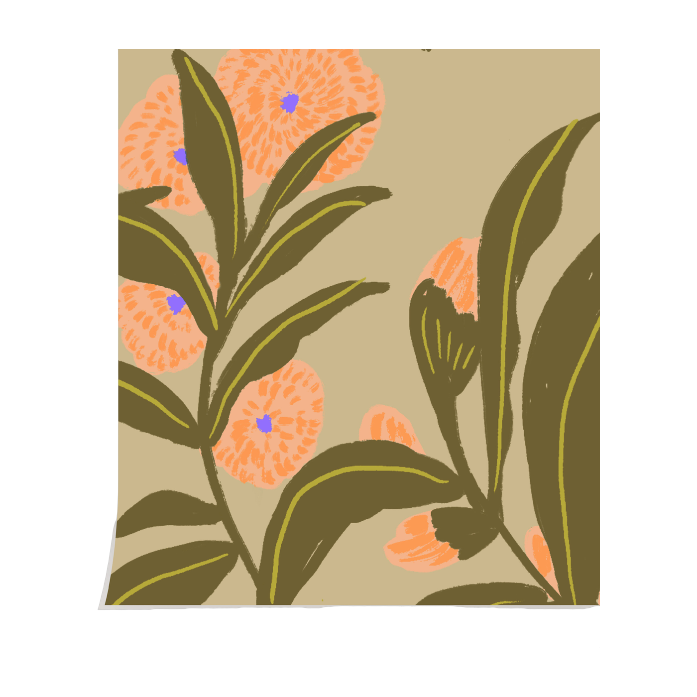 Papier peint en papier intissé argile 1m Garden - Season Paper