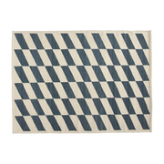 Rectangular blue checkerboard wool kelim rug 200x140cm Shift - Hay
