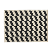 Rechteckiger Kelim-Wollteppich Schachbrettmuster schwarz 200x140cm Shift - Hay