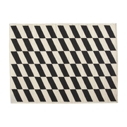 Rectangular black checkerboard wool kelim rug 240x170cm Shift - Hay