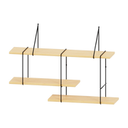 Natural ash and black steel shelf 90x22x64cm Shrink - Studio Hausen