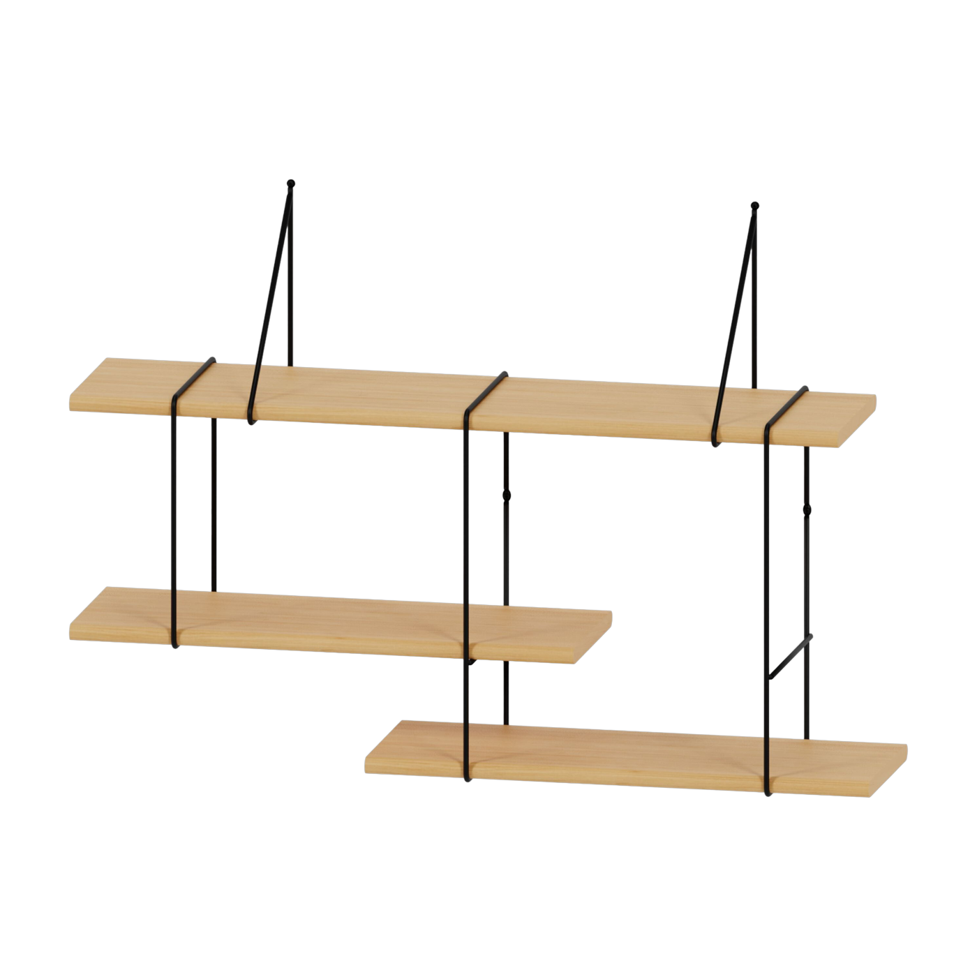 Regal aus Natureiche und schwarzem Stahl 90x22x64cm Shrink - Studio Hausen