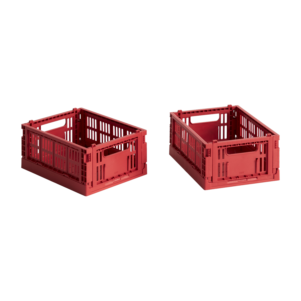 2 paniers en plastique recyclé rouge 13x17x8cm Colour Crate - Hay