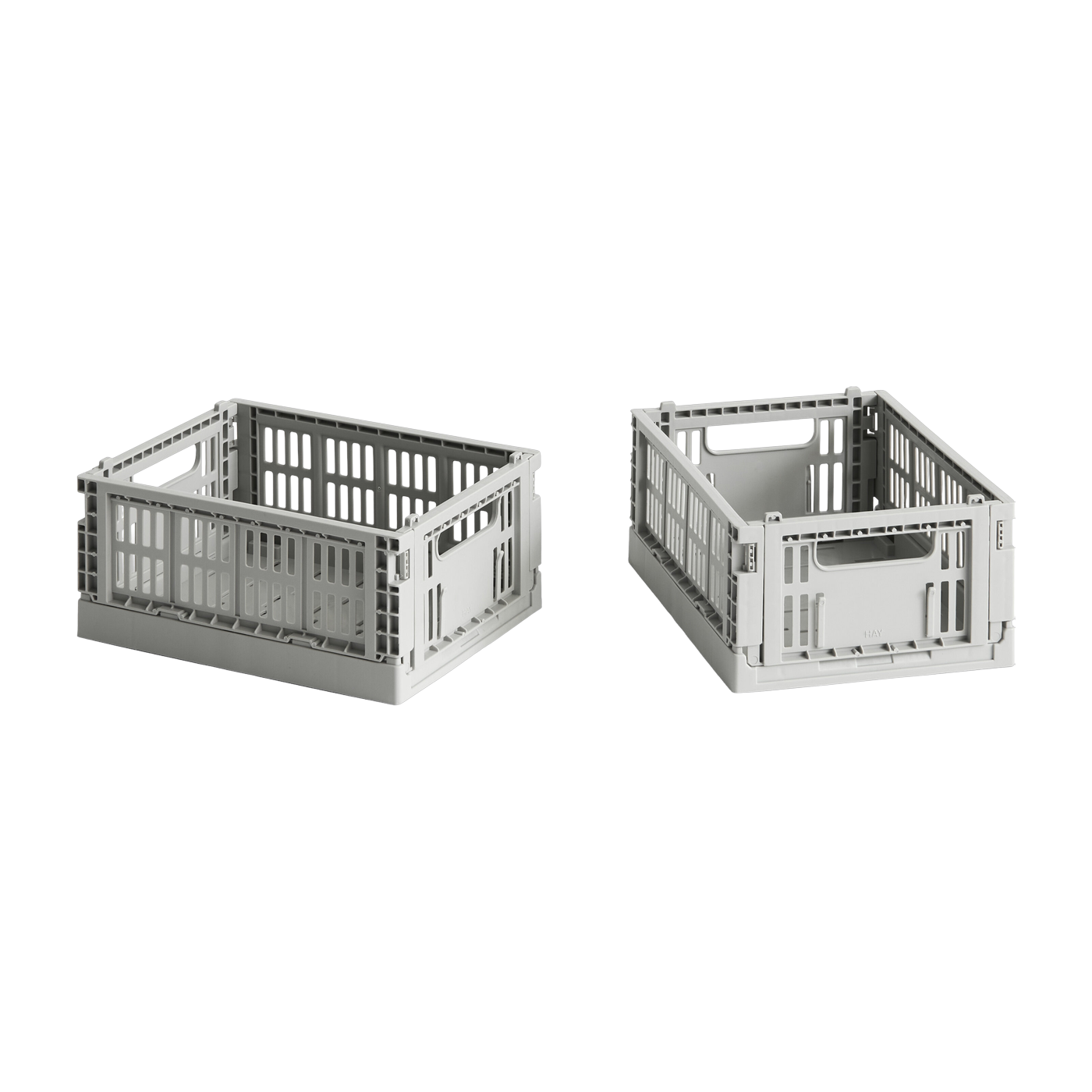 2 paniers en plastique recyclé gris clair 13x17x8cm Colour Crate - Hay
