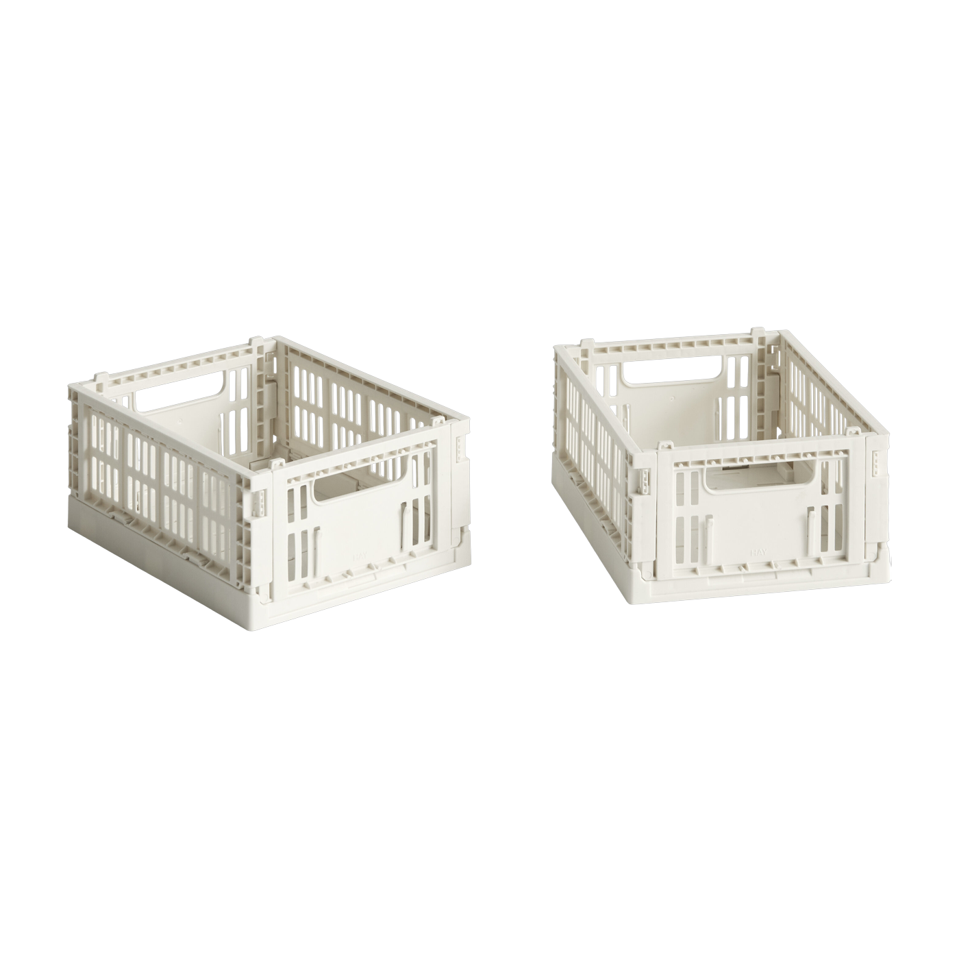 2 Körbe aus recyceltem Kunststoff off-white 13x17x8cm Colour Crate - - Hay
