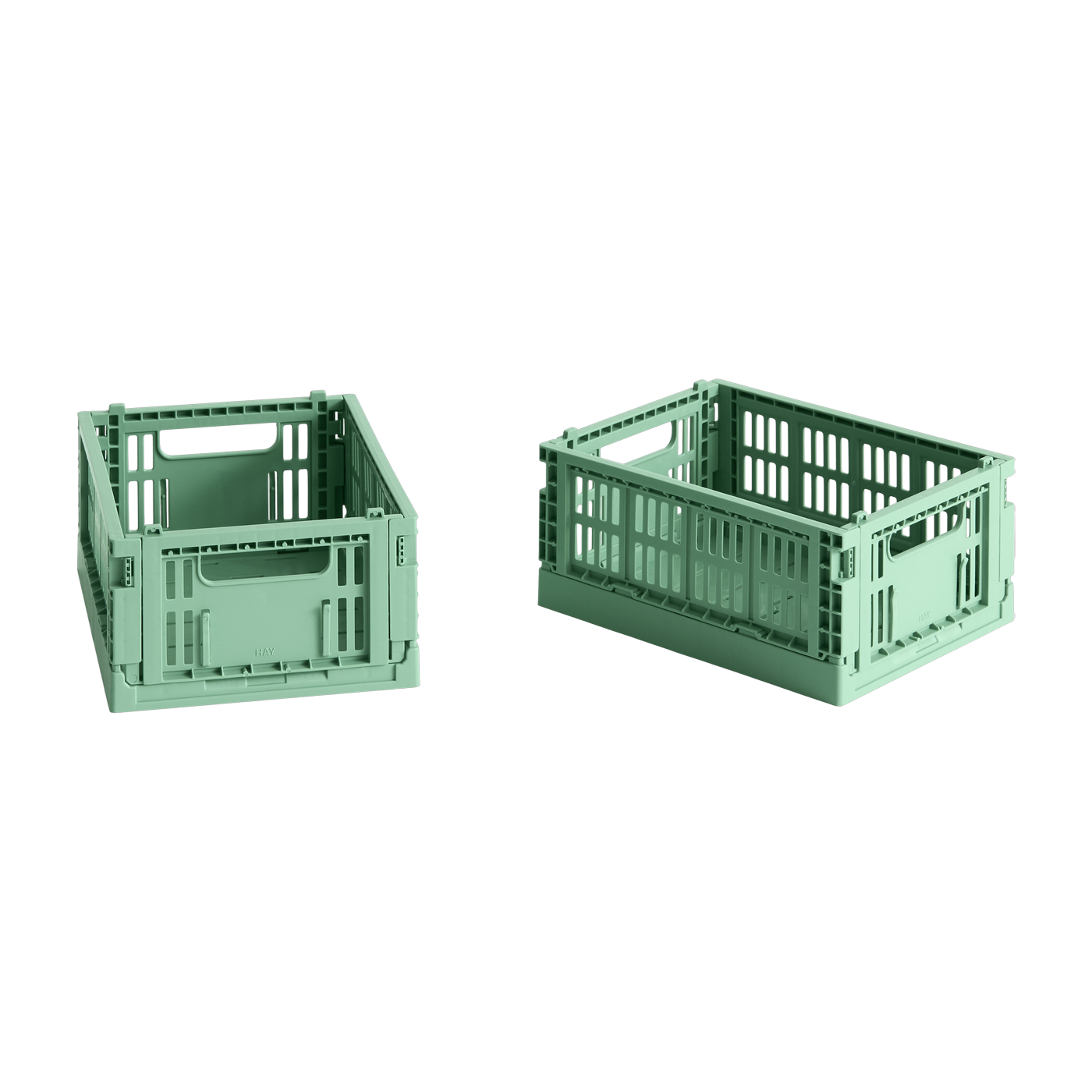 2 Körbe aus recyceltem Kunststoff dunkelmintgrün 13x17x8cm Colour Crate - - Hay