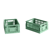 2 dark mint green recycled plastic baskets 13x17x8cm Colour Crate - Hay