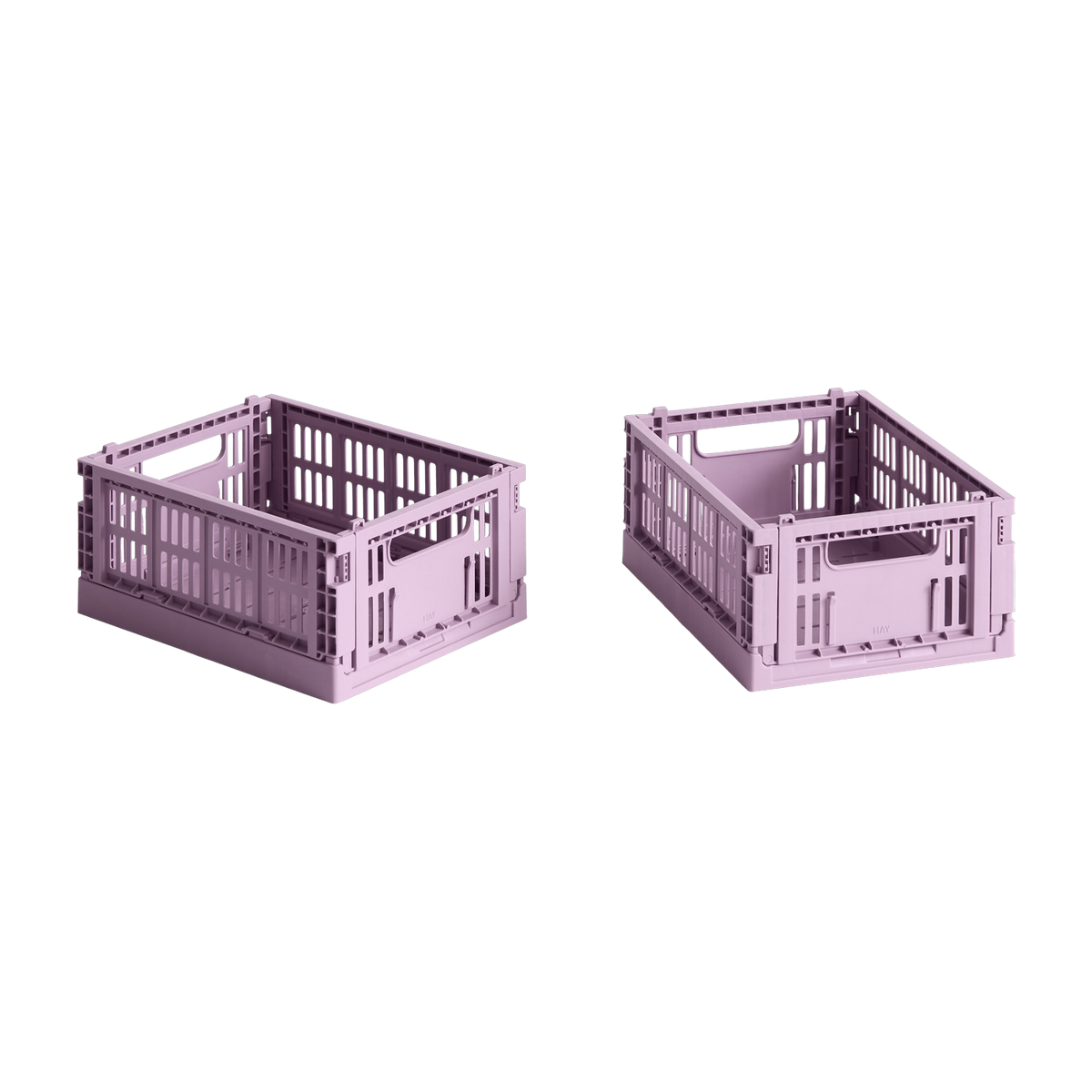 2 paniers en plastique recyclé rose poudré 13x17x8cm Colour Crate - Hay