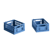 2 recycled plastic baskets electric blue 13x17x8cm Colour Crate - Hay