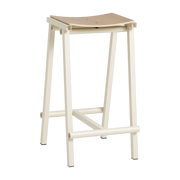 Barhocker aus Eichenholz und elfenbeinfarbenem Stahl 65cm Tabourete 8 - -. Hay