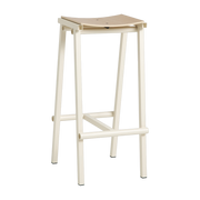 Barhocker aus Eichenholz und elfenbeinfarbenem Stahl 75cm Tabourete 8 - -. Hay