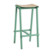 Tabouret de bar en bois de chêne et acier vert jade 75cm Tabourete 8 - Hay