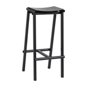 Barhocker aus schwarzem Eichenholz und schwarzem Stahl 75cm Tabourete 8 - -. Hay