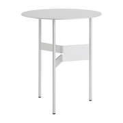 Table d'appoint ronde en acier gris argenté 45x51cm Shim - Hay