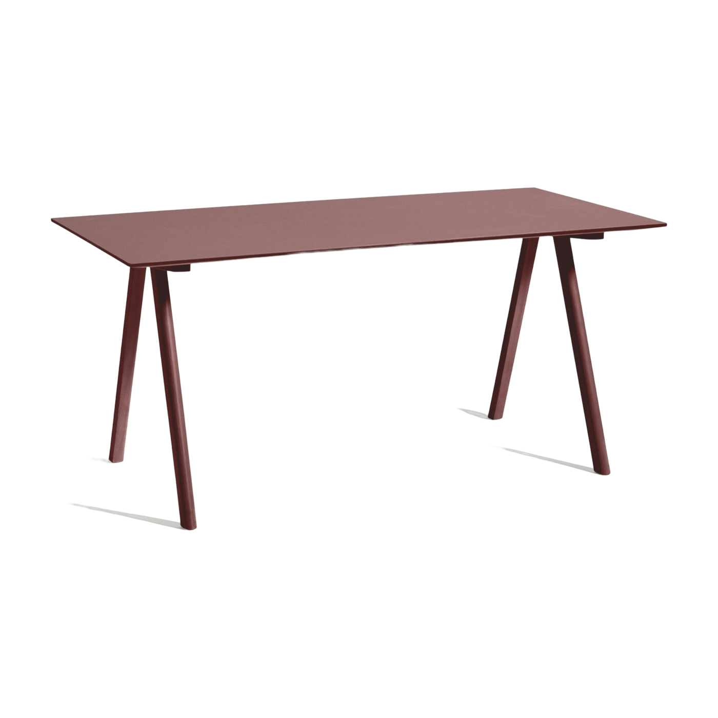 Bureau aus lackiertem Eichenholz und bordeauxrotem Linoleum 160x80x74cm CPH 10 2. 0 - - Hay