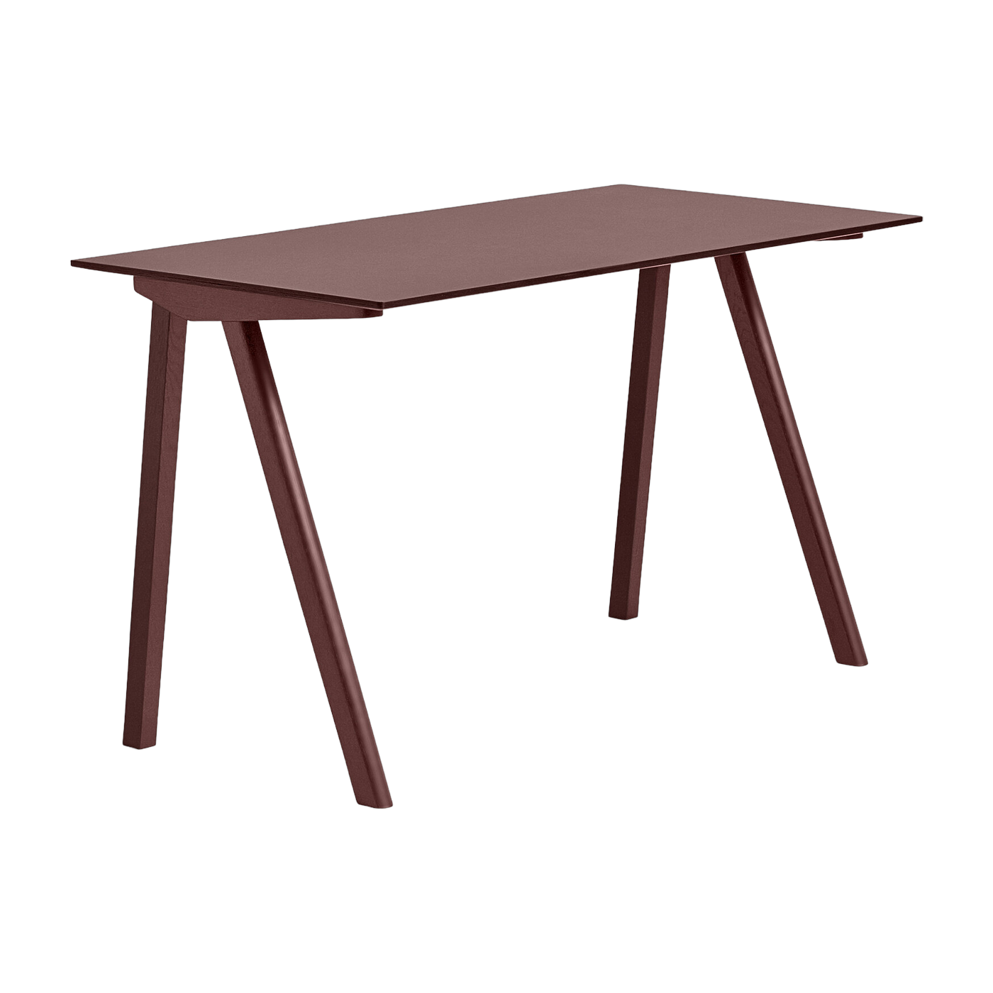 Bureau aus lackiertem Eichenholz und bordeauxrotem Linoleum 130x65x74cm CPH 90 2. 0 - - Hay
