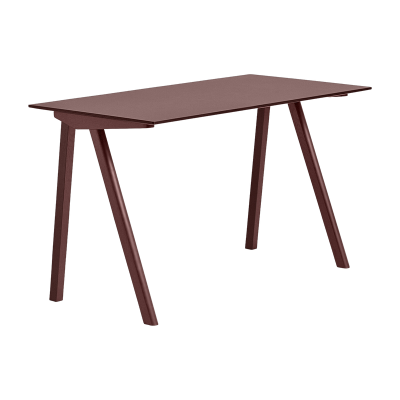 Bureau en bois de chêne laqué et linoléum bordeaux 130x65x74cm CPH 90 2.0 - Hay